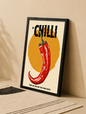 تابلو دکوراتیو طرح «CHILLI» با تصویر فلفل قرمز و طراحی وینتیج | کد 14