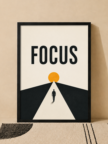 تابلو دکوراتیو طرح FOCUS با طراحی مینیمال انگیزشی | کد 15