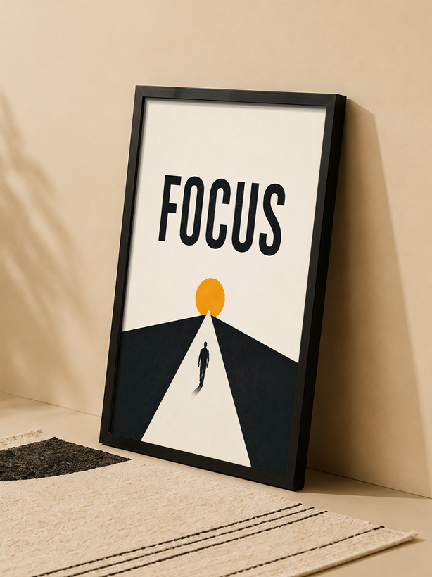 تابلو دکوراتیو طرح FOCUS با طراحی مینیمال انگیزشی | کد 15