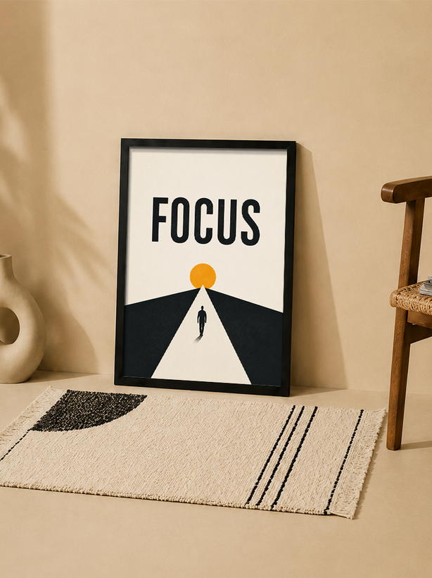 تابلو دکوراتیو طرح FOCUS با طراحی مینیمال انگیزشی | کد 15