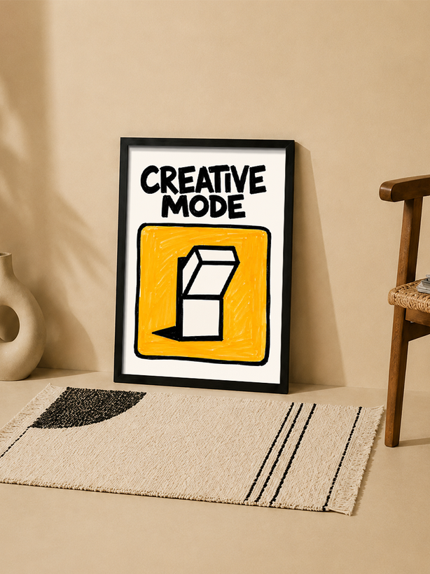تابلو دکوراتیو طرح Creative Mode با طراحی مینیمال مفهومی | کد 16