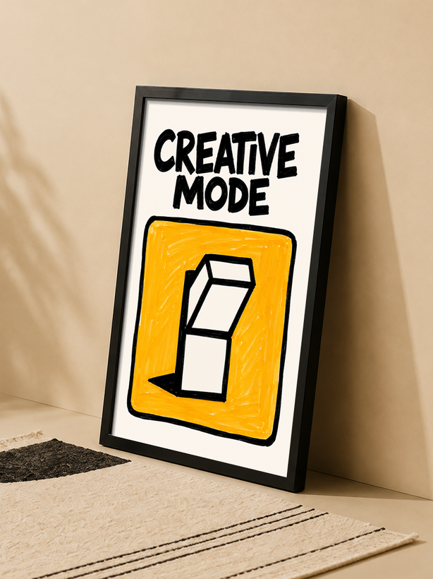 تابلو دکوراتیو طرح Creative Mode با طراحی مینیمال مفهومی | کد 16