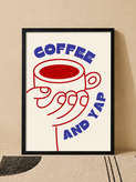 تابلو دکوراتیو طرح Coffee and Yap با طراحی مینیمال کافهای | کد 17