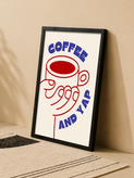 تابلو دکوراتیو طرح Coffee and Yap با طراحی مینیمال کافهای | کد 17
