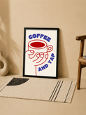 تابلو دکوراتیو طرح Coffee and Yap با طراحی مینیمال کافهای | کد 17