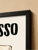 تابلو دکوراتیو طرح ESPRESSO با طراحی آبرنگی قهوه ایتالیایی | کد 18