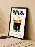 تابلو دکوراتیو طرح ESPRESSO با طراحی آبرنگی قهوه ایتالیایی | کد 18