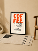 تابلو دکوراتیو قاب عکس تایپوگرافی Coffee با طرح اسپرسوساز مینیمال | کد 21