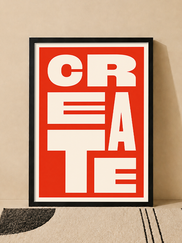 تابلو دکوراتیو تایپوگرافی CREATE مدرن | کد 22