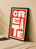 تابلو دکوراتیو تایپوگرافی CREATE مدرن | کد 22