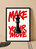 تابلو دکوراتیو Make Your Move شطرنج | کد 33