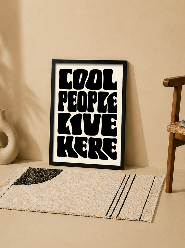 تابلو دکوراتیو Cool People Live Here | کد 38