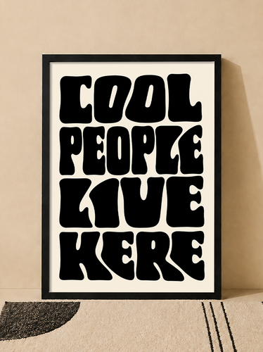 تابلو دکوراتیو Cool People Live Here | کد 38
