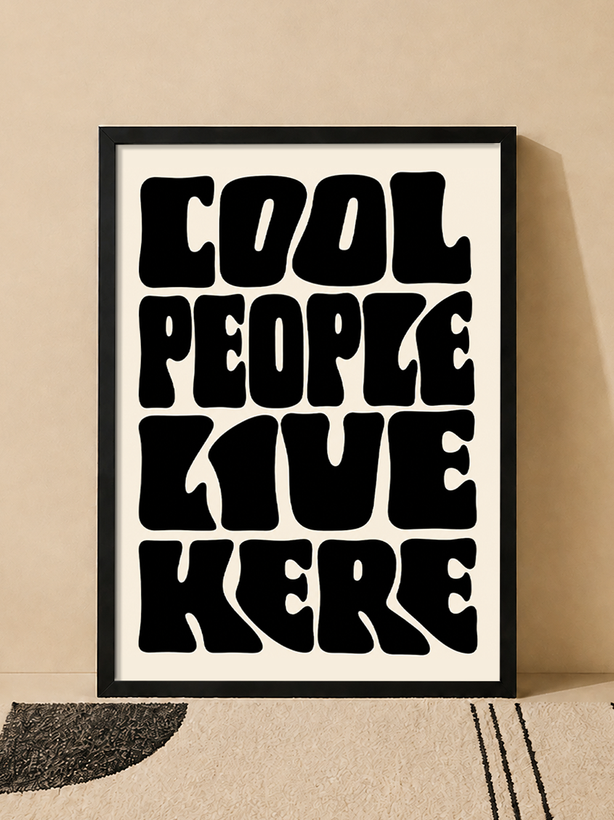 تابلو دکوراتیو Cool People Live Here | کد 38