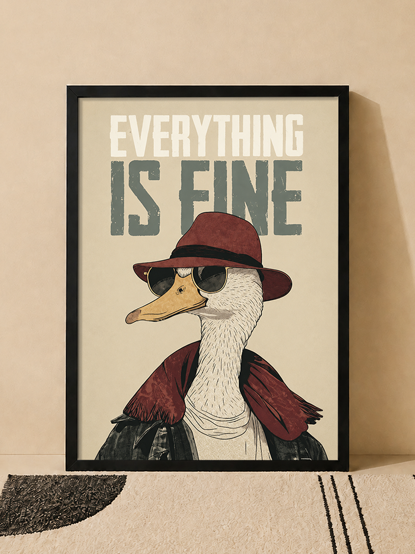 تابلو دکوراتیو Everything Is Fine غاز اشرافی | کد 40