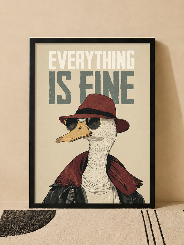 تابلو دکوراتیو Everything Is Fine غاز اشرافی | کد 40
