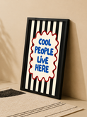 تابلو دکوراتیو Cool People Live Here | کد 42