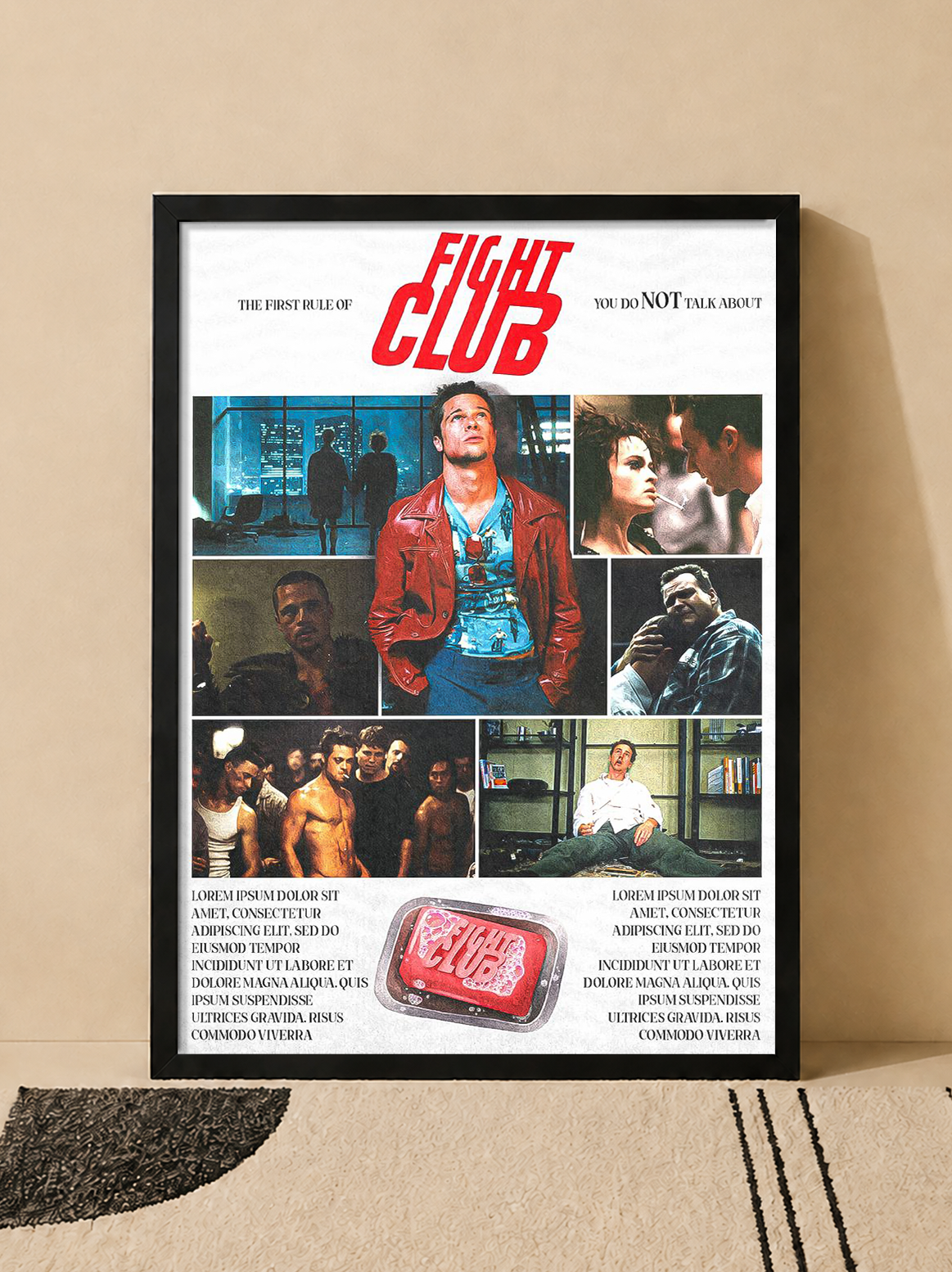 تابلو دکوراتیو باشگاه مشت‌زنی Fight Club | کد 50