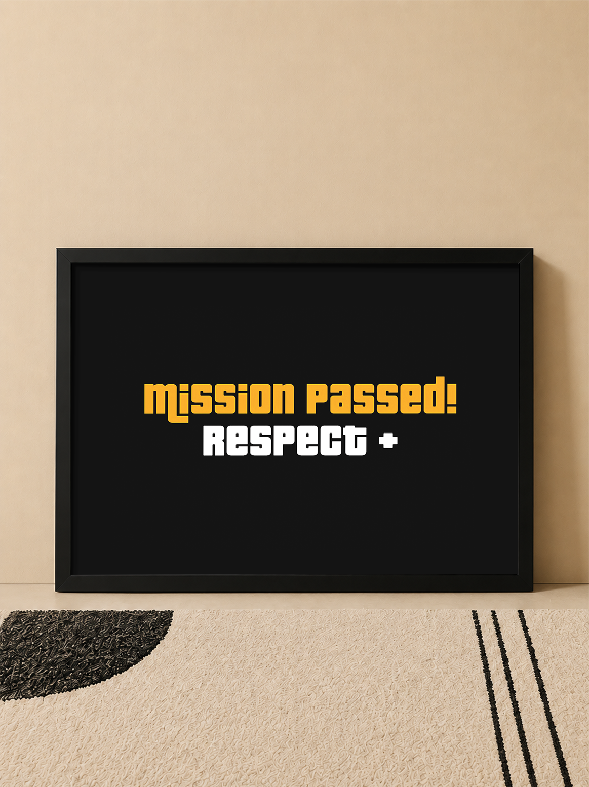تابلو دکوراتیو GTA جی تی ای Mission Passed | Respect + | کد 61