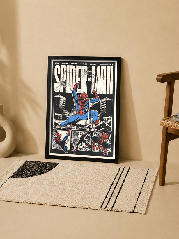 تابلو اسپایدرمن «With Great Power Comes Great Responsibility» | کد 72