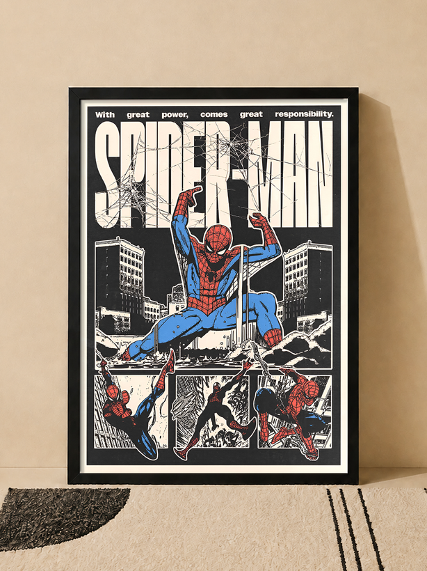تابلو اسپایدرمن «With Great Power Comes Great Responsibility» | کد 72