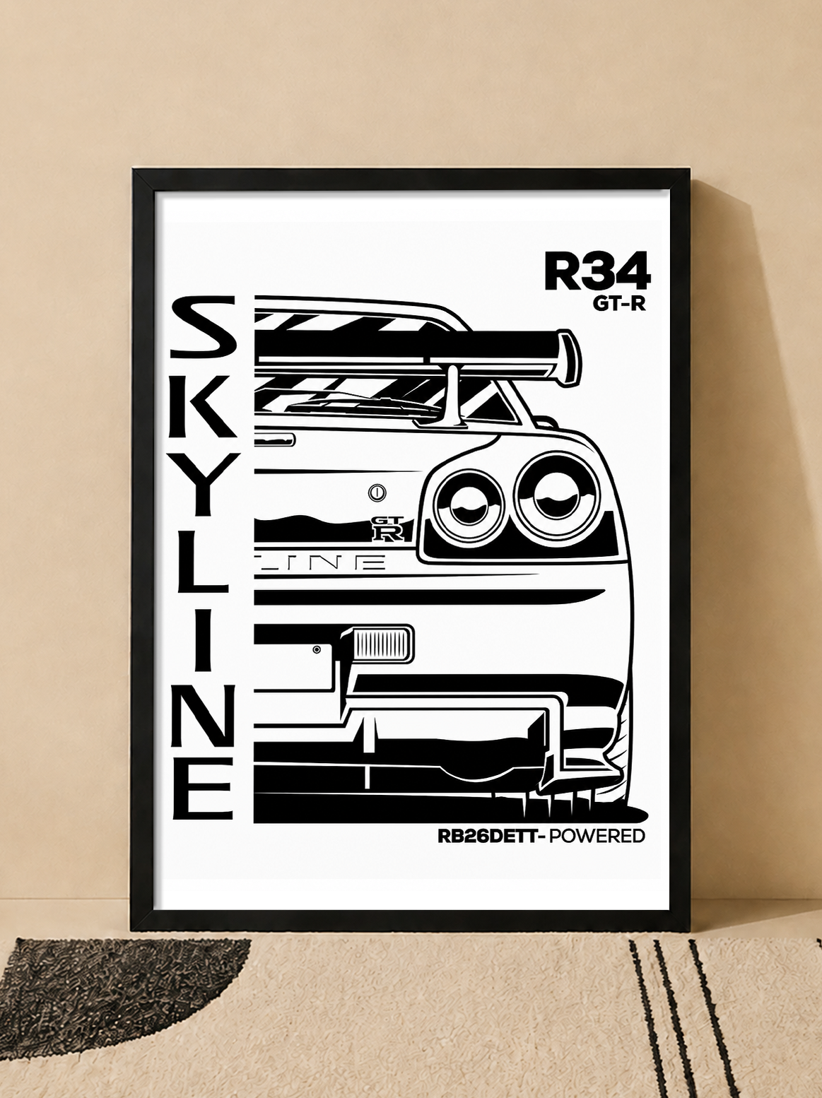 تابلو دکوراتیو نیسان اسکای‌لاین GT-R R34 | کد | 94