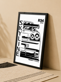 تابلو دکوراتیو نیسان اسکایلاین GT-R R34 | کد | 94