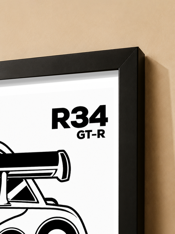 تابلو دکوراتیو نیسان اسکایلاین GT-R R34 | کد | 94