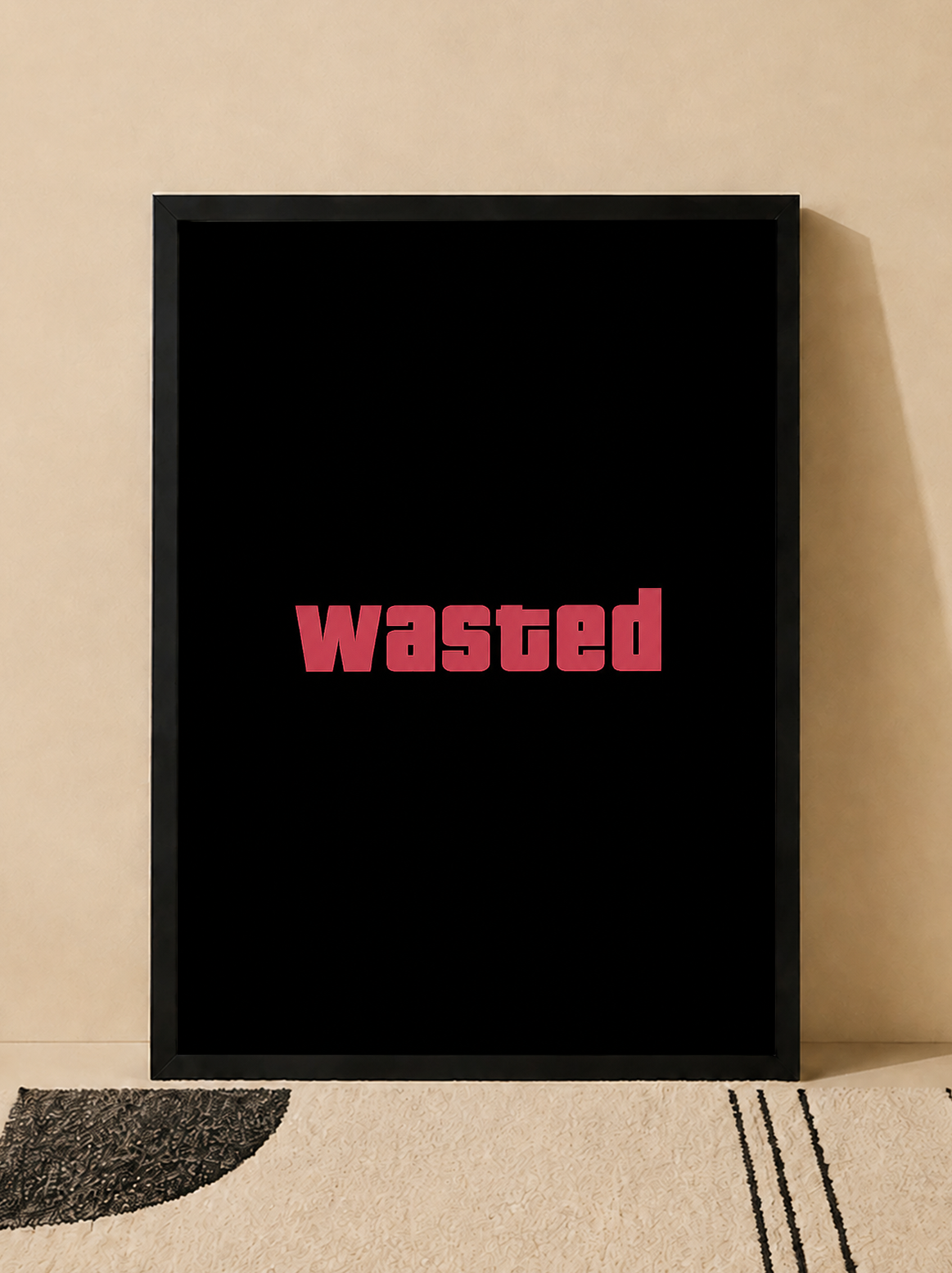 تابلو دکوراتیو Wasted GTA گیمینگ مشکی و قرمز | کد | 98