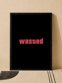 تابلو دکوراتیو Wasted GTA گیمینگ مشکی و قرمز | کد | 98