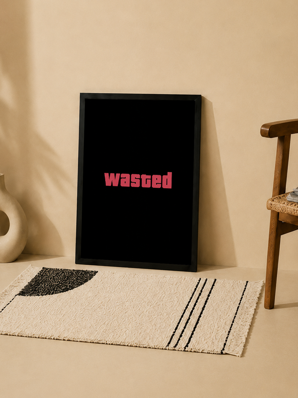 تابلو دکوراتیو Wasted GTA گیمینگ مشکی و قرمز | کد | 98