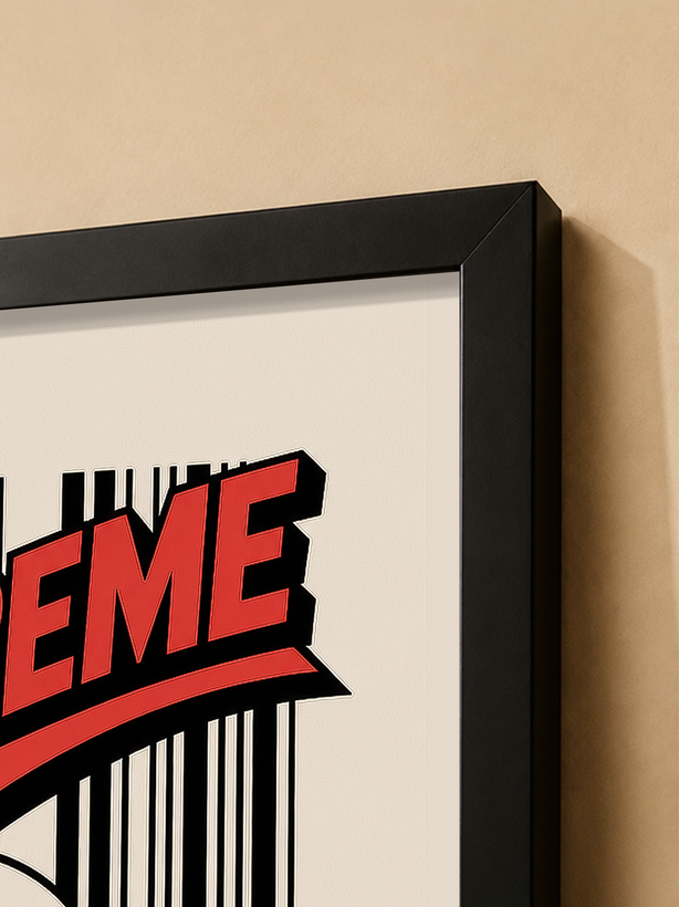 تابلو دکوراتیو کارتونی Supreme با طراحی رترو و اسکلت | کد | 104